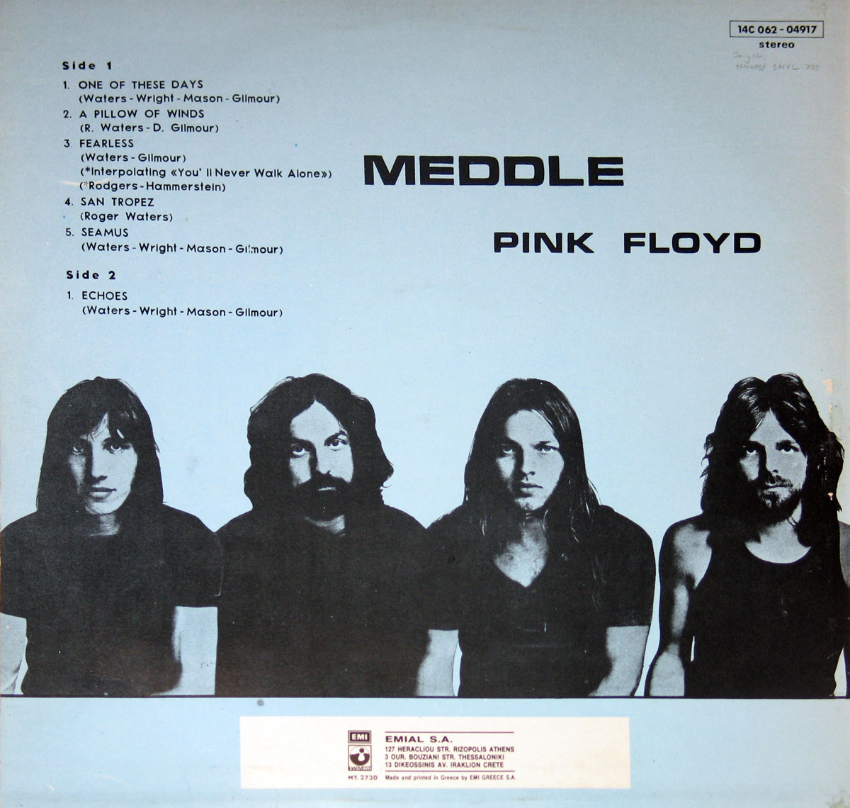High Resolution Photo #2 PINK FLOYD Meddle Greece 